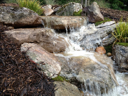 backyard waterfall landscape